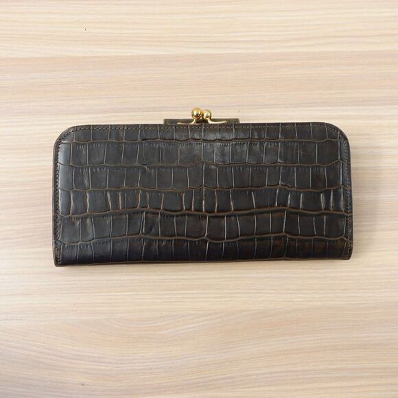 Roberta Di Camerino Wallet Leather Crocodile Croco Exotic Long Envelope Italy - Picture 14 of 16
